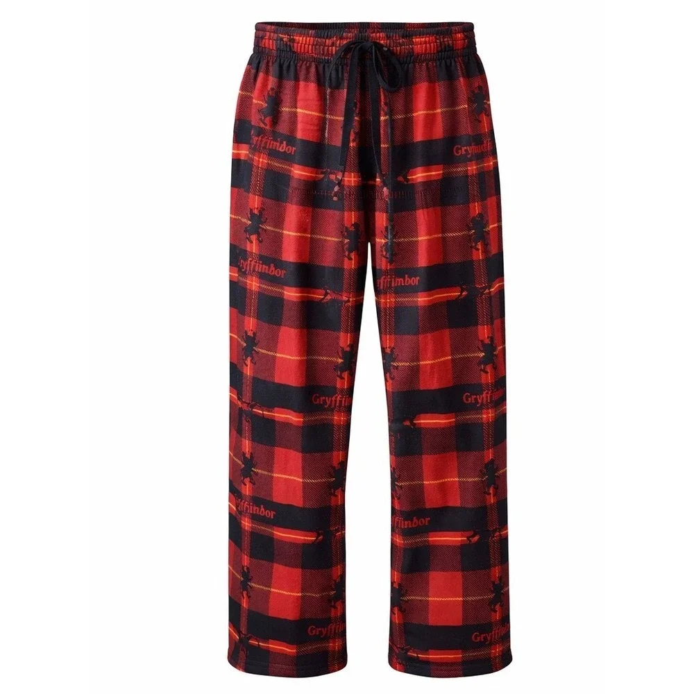 HARRY POTTER GRYFFINDOR‎ Plaid Red Black Lounge Pants – Men's Size S